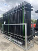 20 PIECES OF GALVANIZED STEEL FENCE PANELS & POSTS WITH CONNECTORS. MODEL FEN20, 10' X 7' PANELS