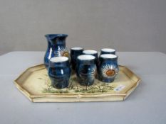 Keramik Trinkset Becher und Kanne