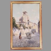 SILVANI, Ferdinando: Venezianische Piazza mit Brunnen