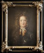 Franken, 18. Jh., Barockportrait: ein Jüngling oder junger Herr mit Perücke und Schleife um den