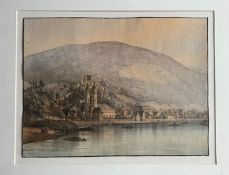 Fritz Bamberger (1814-1873), Ansicht von Miltenberg, Aquarell, 20,5 x 27 cm. Vgl. das Buch von