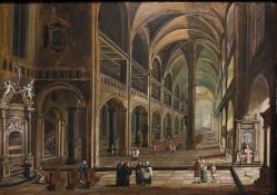 Christian Stöcklein (Genf 1741 -1795 Frankfurt a.M.), Kircheninterieur einer prächtigen Kathedrale