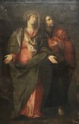 Großes Altargemälde, italienisch, römisch, 16./17. Jh., Maria und Johannes der Evangelist,