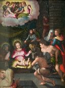 Unbekannter deutsch-italienischer Künstler, 17./18. Jh., Anbetung der Hirten: Maria und das Jesulein