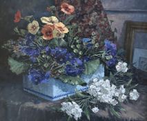 Hennie / Hendrikus Gerardus de Korte (geb. 1941), Blumenstillleben, signiert, Öl/Lwd, 60 x 70 cm