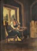 Adriaen BROUWER (1605/06-1638) Schule / Nachfolge, Pfeife Raucher in Gesellschaft, rücks. Etikett,