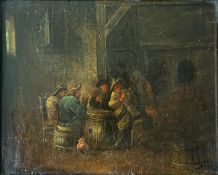 Adriaen BROUWER (1605/06-1638) Umkreis oder Nachfolge, Dunkles Scheuneninterieur mit