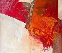 Eje Öberg (1929 - 2000, Finnland), Abstrakte Komposition in Orange und Rot, signiert und datiert