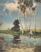 Karl HEFFNER (1849-1925), Birken am Flussufer, signiert, Öl/Lwd, 79 x 64 cm / Karl Heffner,