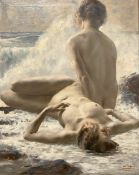 Peter VON HAMME-VOITUS (1880-1936), 2 nackte Damen am Meer, Aktgemälde, signiert und datiert '23,