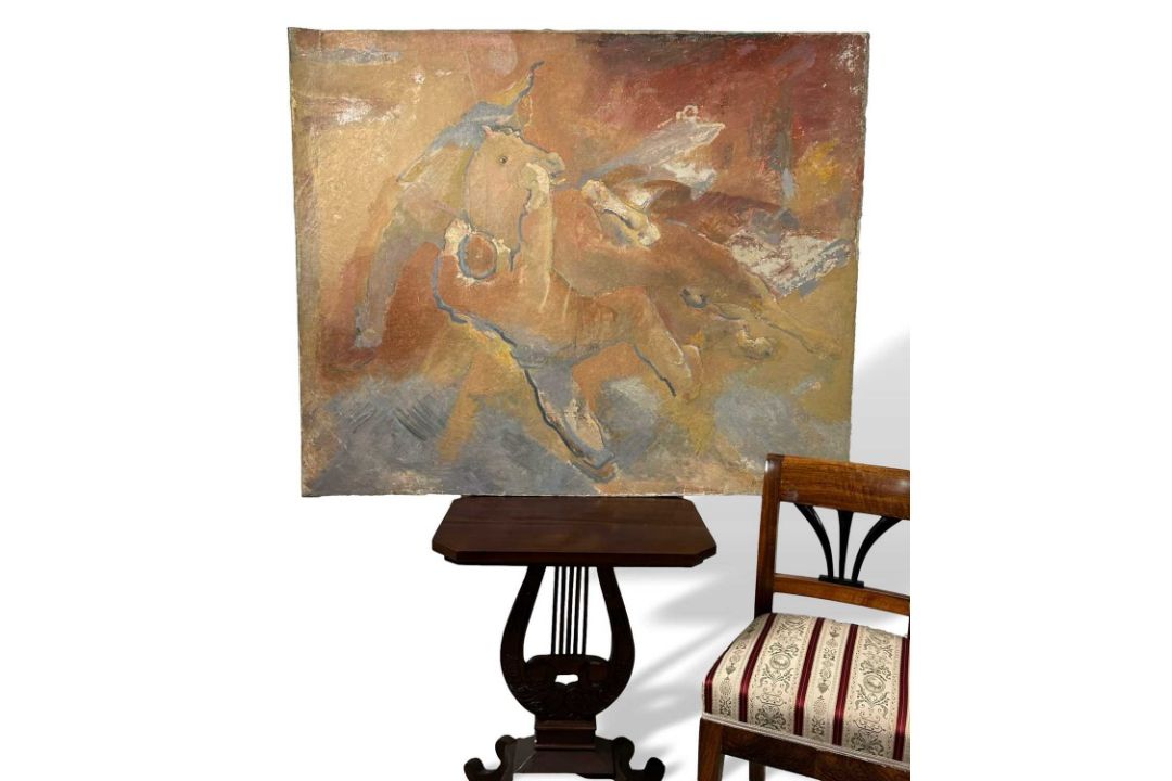 Unidentifizierter Künstler, Expressionist um 1920, Ölgemälde, expressiver Reiter, unbekannt - Bild 2 aus 8