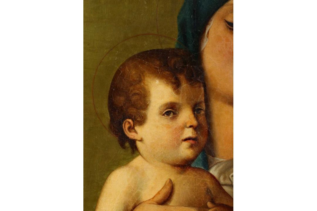 Giovanni Bellini (1437-1516) Kopie nach, Ölgemälde um 1800, Madonna degli Alberetti - Bild 6 aus 14