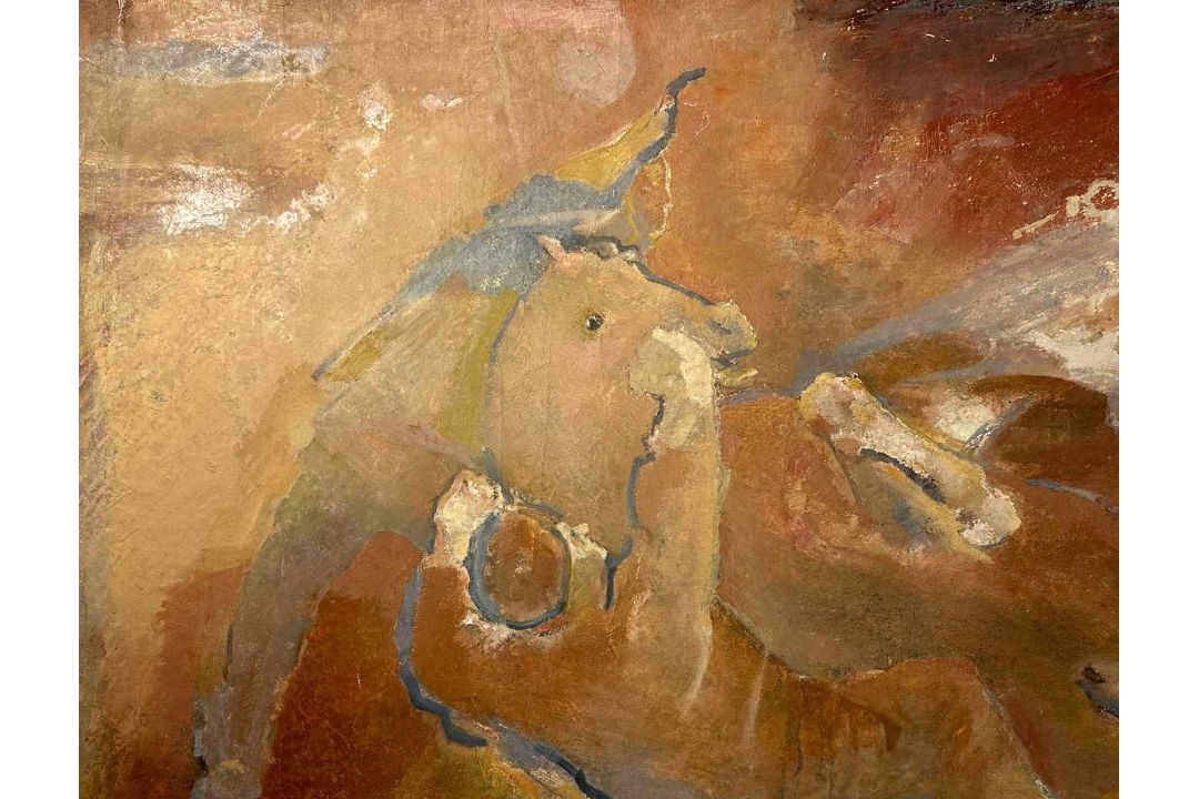 Unidentifizierter Künstler, Expressionist um 1920, Ölgemälde, expressiver Reiter, unbekannt - Bild 3 aus 8