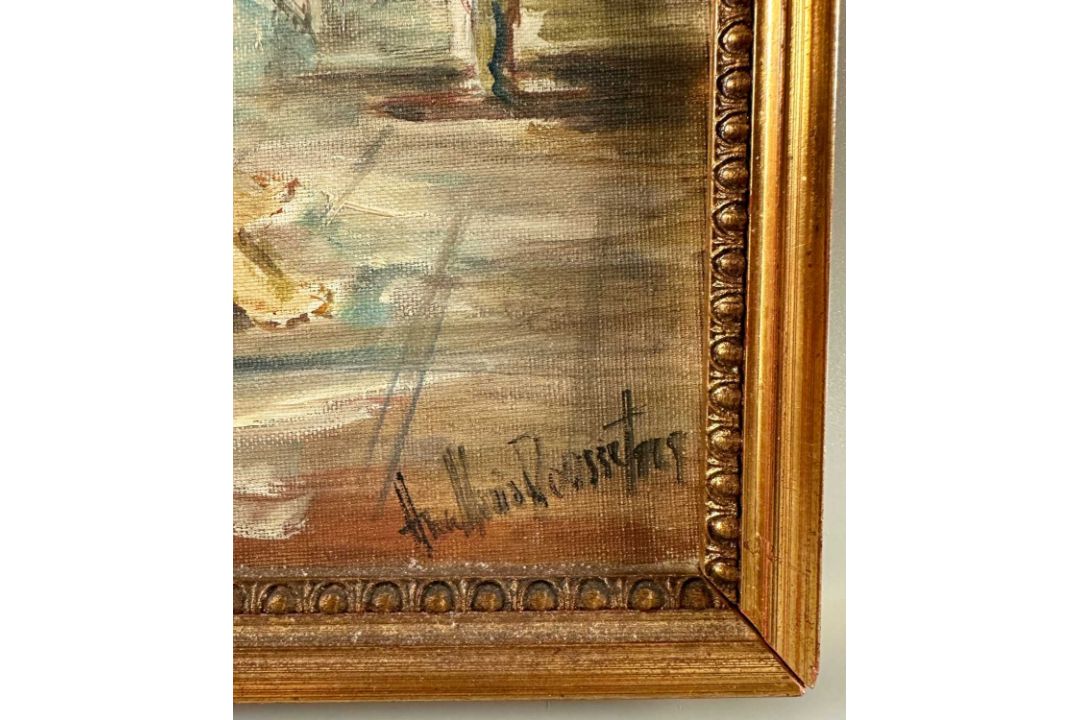 Dousset, Ana Maria (tätig 1. Hälfte / Mitte 20. Jahrhundert), Ölgemälde Akt auf dem Bett, wohl Paris - Bild 4 aus 5