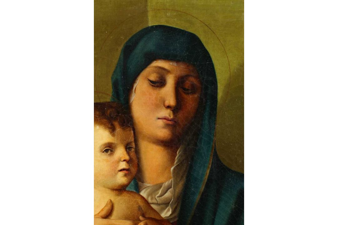 Giovanni Bellini (1437-1516) Kopie nach, Ölgemälde um 1800, Madonna degli Alberetti - Bild 5 aus 14