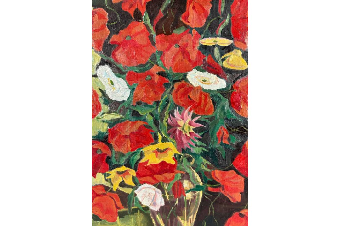Monogrammist A.H. , Ölgemälde Stillleben mit Mohn - Bild 4 aus 8