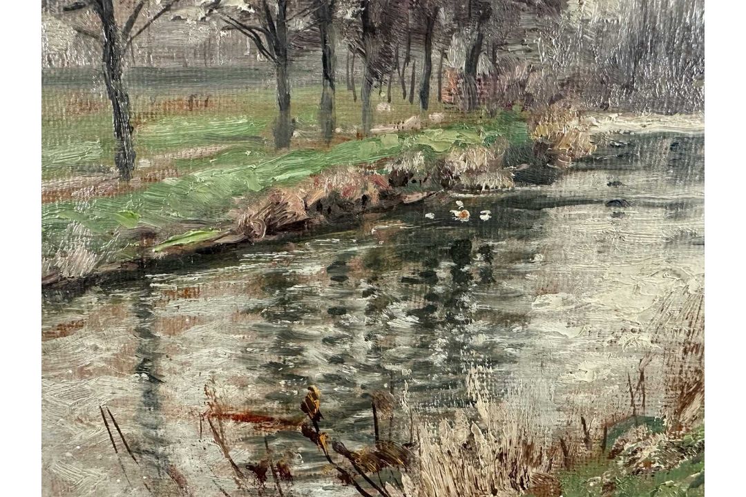 Müller, Eduard Josef (1851-1922), Ölgemälde um 1915 Nidda bei Eschersheim Frankfurt am Main - Bild 4 aus 8