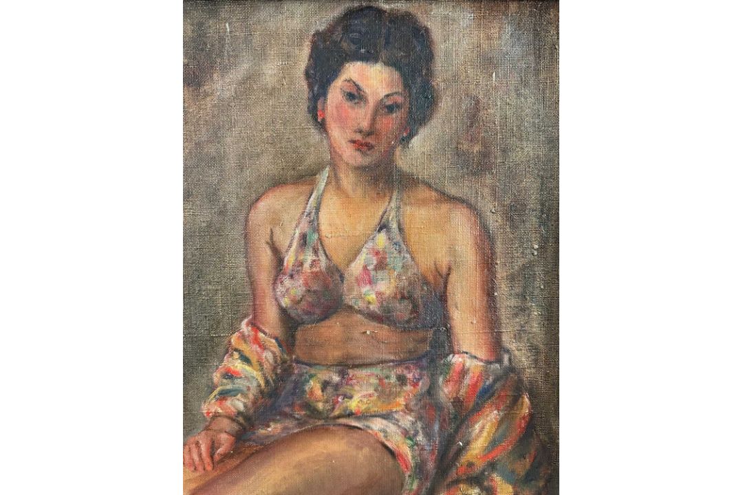 Van Hood Ferguson (1903-1988), Ölgemälde um 1937 Portait Dame Schauspielerin wohl Joan Gardner - Bild 4 aus 12