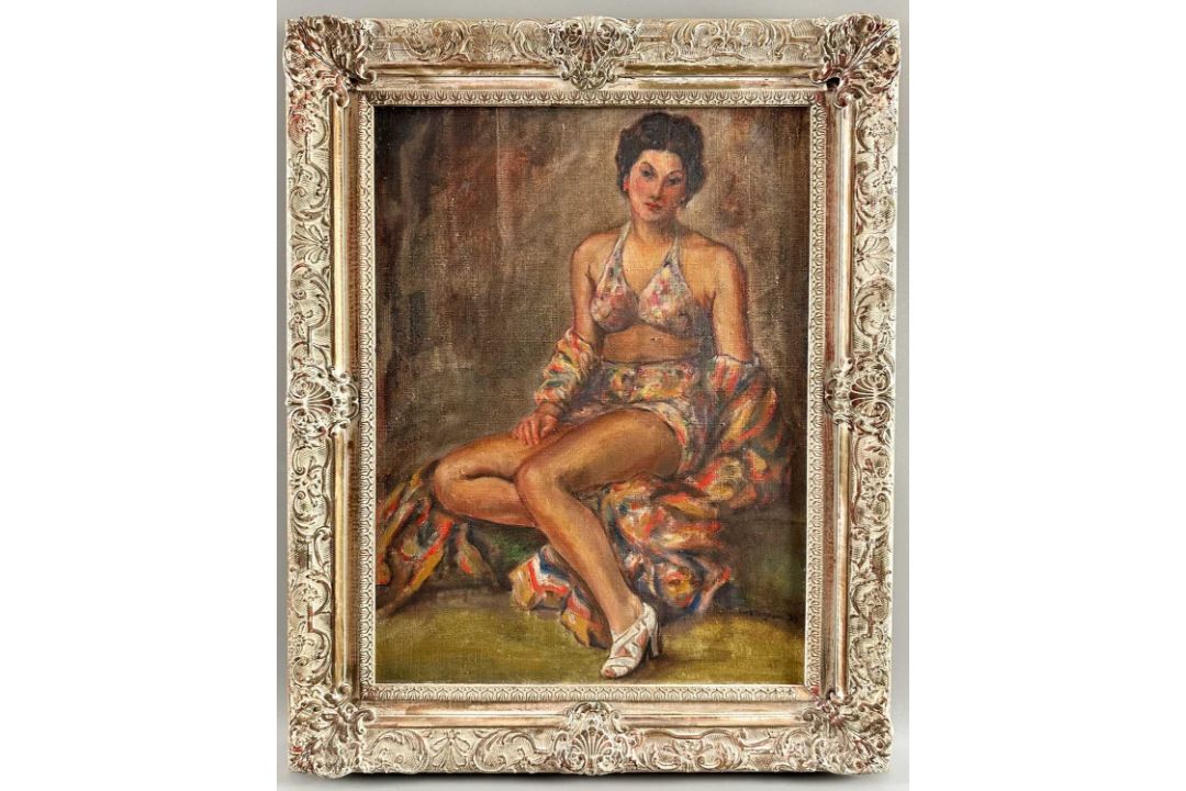 Van Hood Ferguson (1903-1988), Ölgemälde um 1937 Portait Dame Schauspielerin wohl Joan Gardner - Bild 1 aus 12