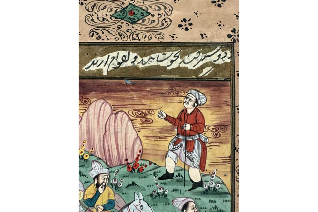 Musavvir, Mu‘in (1617-1708) Nachfolger, Persien Malerei, rückseitig Handschrift - Bild 4 aus 6