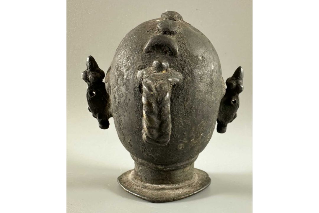 Asiatika Kopf Bronze, evtl Umkreis Indien, ca. 11cm hoch - Bild 4 aus 5