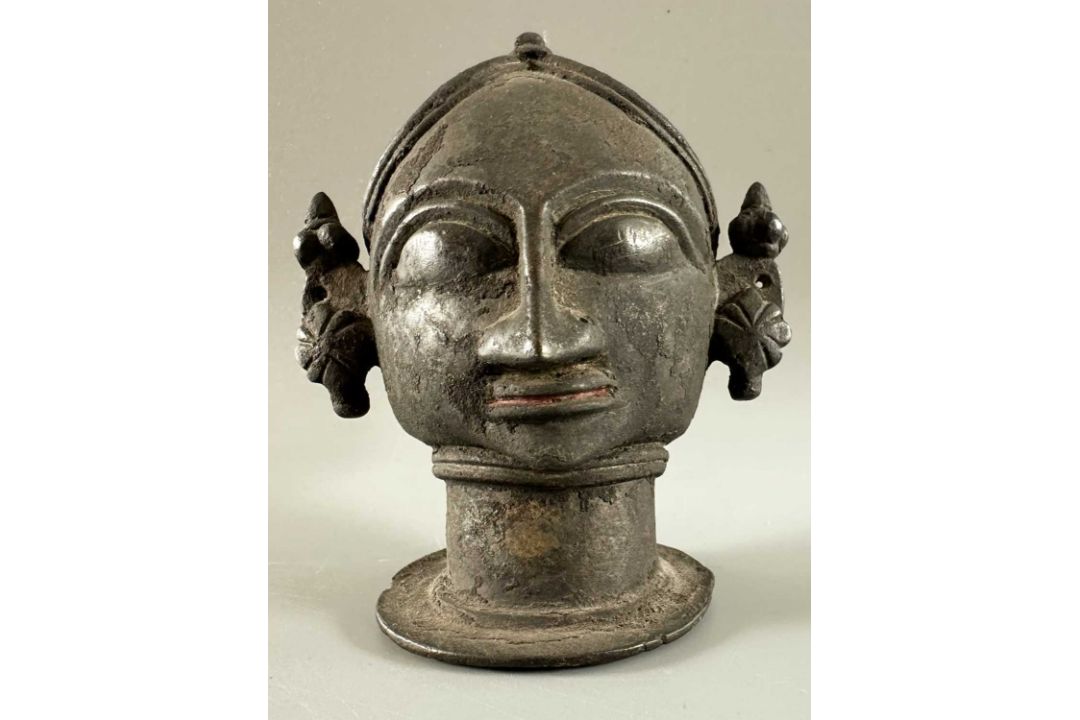 Asiatika Kopf Bronze, evtl Umkreis Indien, ca. 11cm hoch - Bild 1 aus 5
