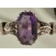 Armreif Gold 585 / 14 Karat, Antikschmuck, besetzt mit Amethyst und Diamanten, ca. 25,8 Gramm - Bild 6 aus 6