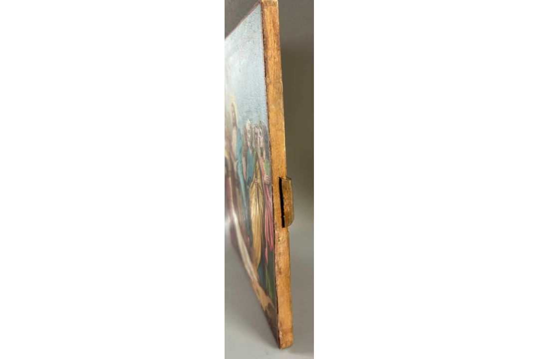 Ikone, Jesus Christus auf Esel, Einzug nach Jerusalem Palmzweig, wohl Russland ca. 19. Jhdt. - Bild 4 aus 5