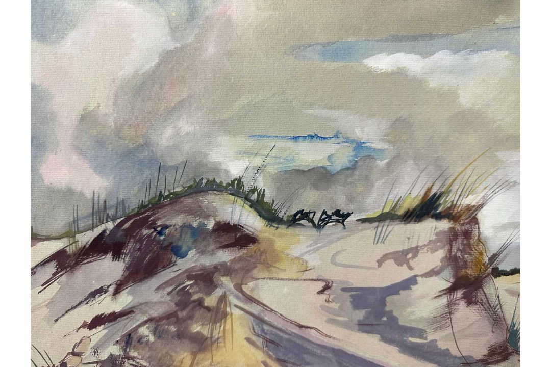 Monogrammist D.D. 1947 oder ähnlich, Aquarell Malerei, Dünen - Bild 4 aus 8