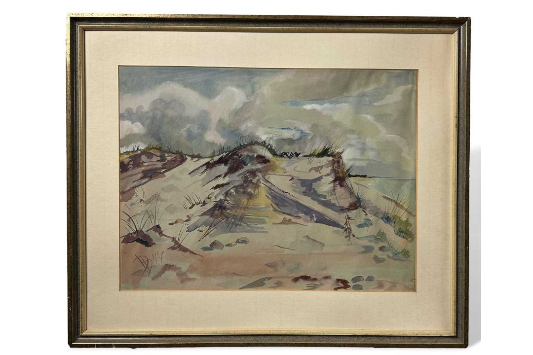 Monogrammist D.D. 1947 oder ähnlich, Aquarell Malerei, Dünen - Bild 1 aus 8
