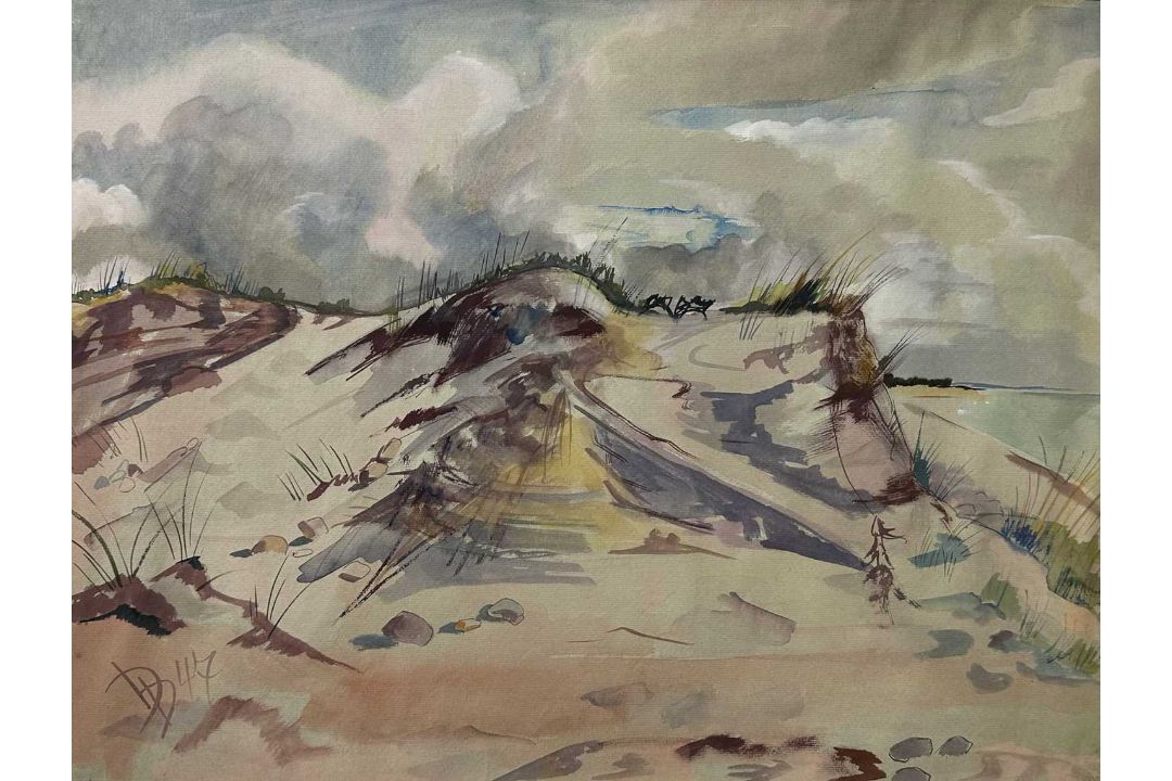 Monogrammist D.D. 1947 oder ähnlich, Aquarell Malerei, Dünen - Bild 3 aus 8