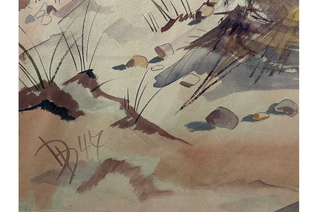 Monogrammist D.D. 1947 oder ähnlich, Aquarell Malerei, Dünen - Bild 7 aus 8