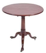 A George II mahogany circular occasional table,