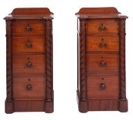 A pair of Victorian mahogany bedside cabinets,