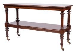 A Victorian mahogany two-tier buffet, by Marsh and Jones of Leeds,