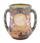 A large Royal Doulton King George V and Queen Mary 1910-1935 Silver Jubilee loving cup no.