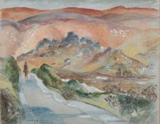 Beryl Newman (British, 1920 - 1991) Winter Morning, Dartmoor Watercolour 30 x 38.