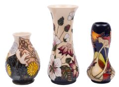 Three John Moorcroft pottery vases,