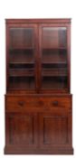 A Regency mahogany and glazed secretaire bookcase,