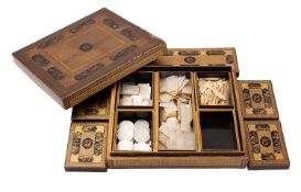 A Chinese gilt and black lacquer box and cover,