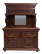 A carved oak side cabinet in Flemish 17th century style,