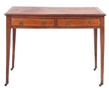 A mahogany and crossbanded side table in George III style,