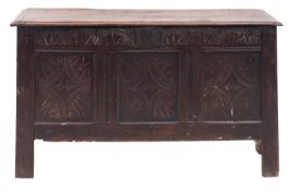 A carved oak coffer,