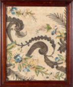 A Regency oval silkwork picture of a maiden in mourning,