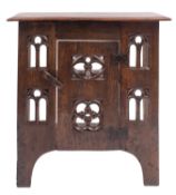 An oak Aumbry cupboard in 16th century style,