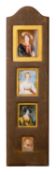 A suite of four miniatures on ivory in a velvet mount comprising: Attributed to Sir William