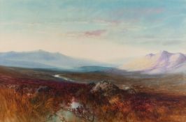 John Shapland (British, 1865-1929) Moorland view Watercolour 49 x 74.