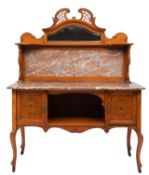 A Victorian satin maple and marquetry dressing table,