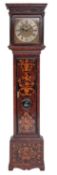 John Rayner, London, a Georgian walnut and marquetry longcase clock having a five-pillar,