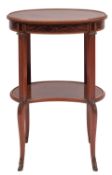 A mahogany, parquetry and gilt metal mounted occasional stand in Louis XVI style.